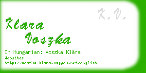 klara voszka business card